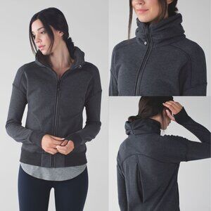Lululemon Heathered Black Hug It Out Jacket Size 10 - 41424